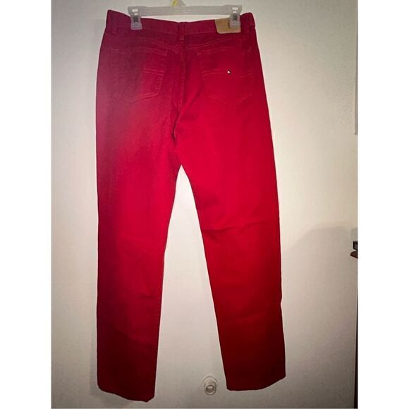 Vintage Y2K Tommy Hilfiger red denim pants size 8 - Picture 2 of 4